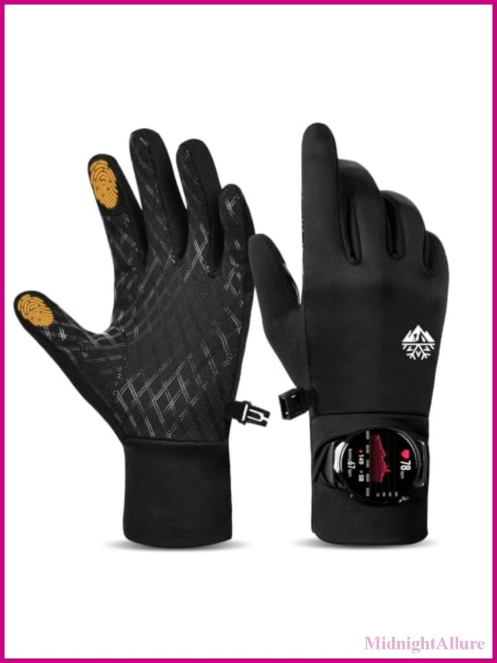 Winter Running Gloves Touchscreen Watch Window Anti-Slip Hiking Cycling